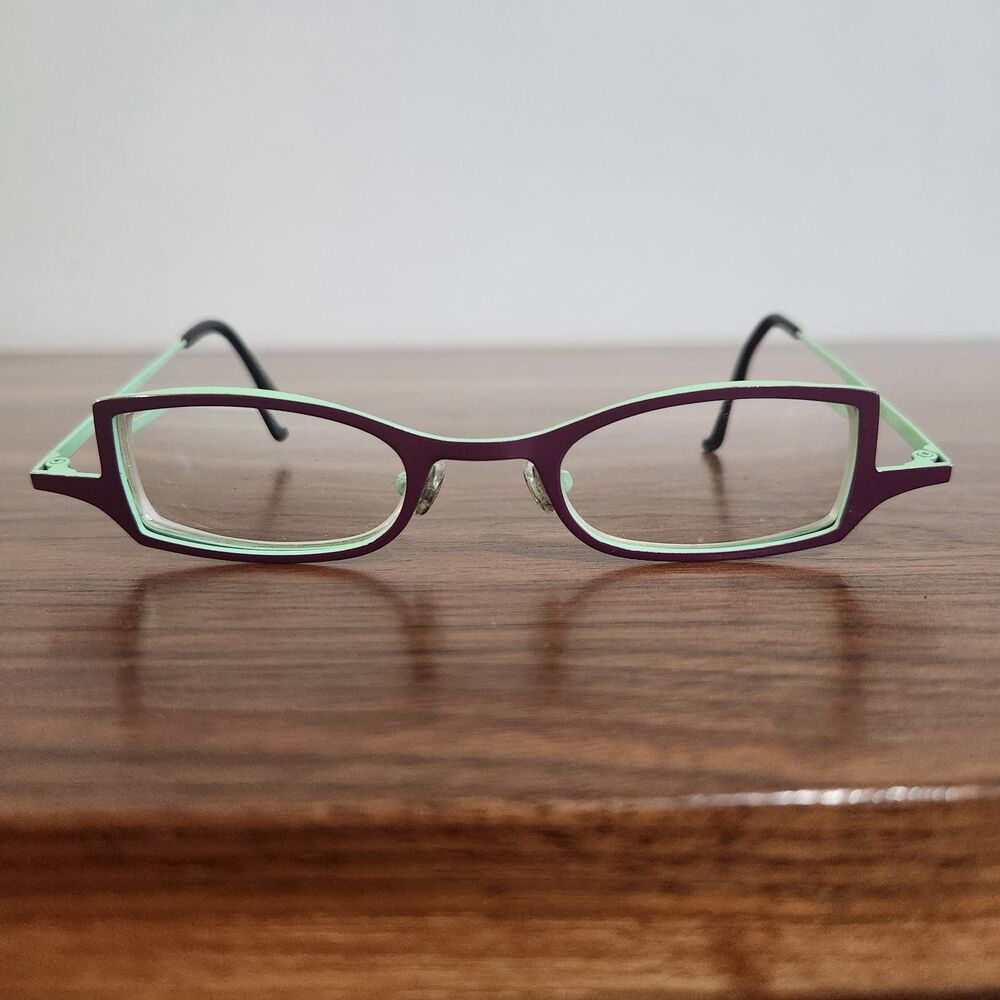 Anne et Valentin Eyeglasses Frames Only B61 Tilt Purple Green Funky Colorful